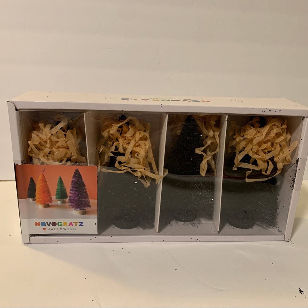 Novogratz Halloween Bottle Brush Trees 4 Pack New In Box
